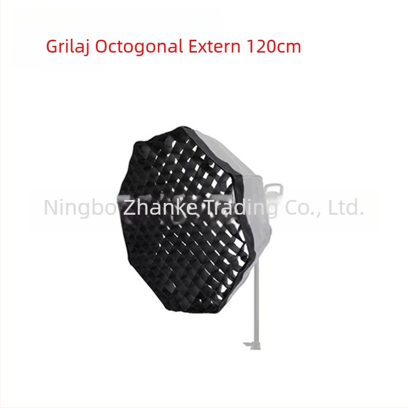 Softbox cu grilă pentru fotografie de studio, grilă octagonal-rectangulară cu model fagure, proiecție profundă, montaj rapid, difuzor de lumină și capac pentru bliț