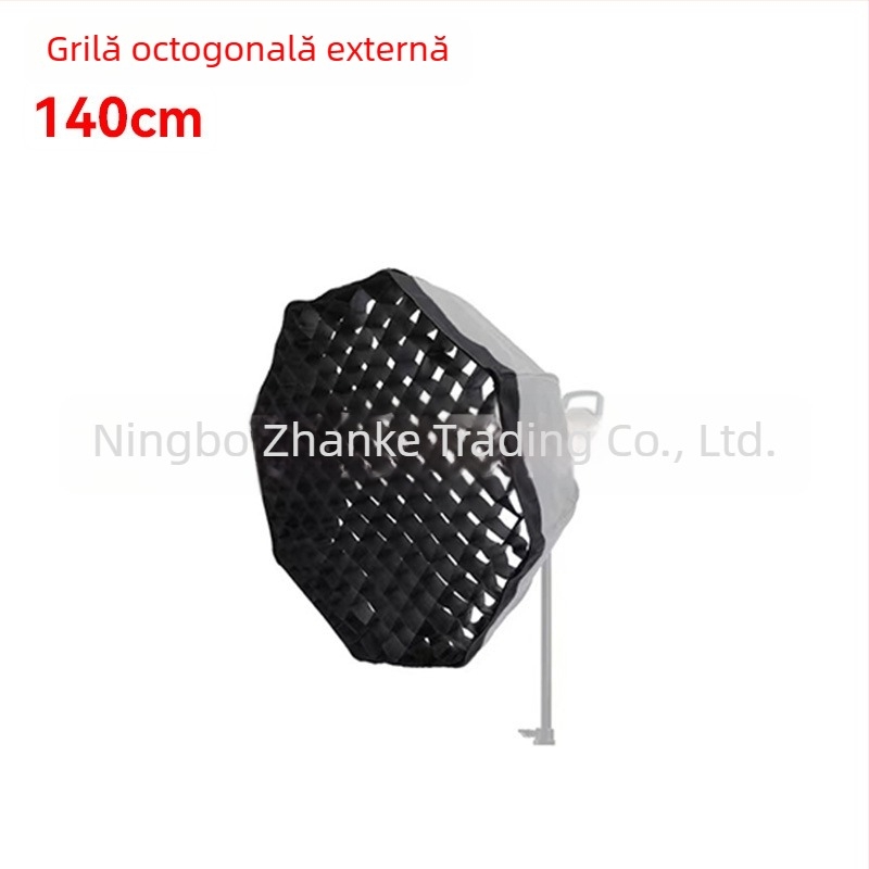 Softbox cu grilă pentru fotografie de studio, grilă octagonal-rectangulară cu model fagure, proiecție profundă, montaj rapid, difuzor de lumină și capac pentru bliț