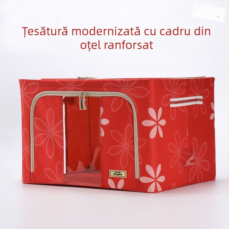 Cutie de depozitare din țesătură pentru haine și pilote, cu cadru Oxford, organizator închis