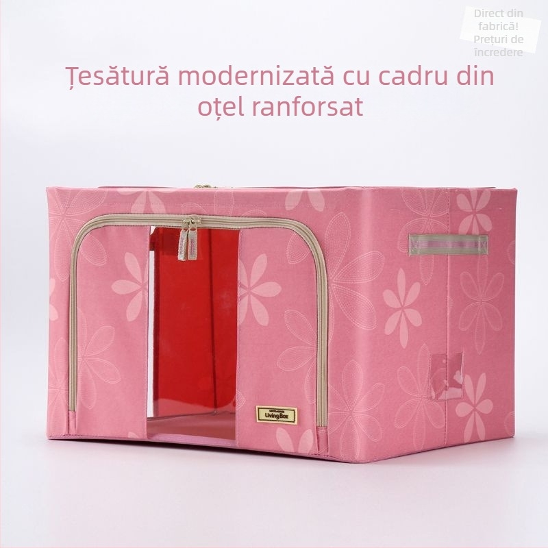 Cutie de depozitare din țesătură pentru haine și pilote, cu cadru Oxford, organizator închis