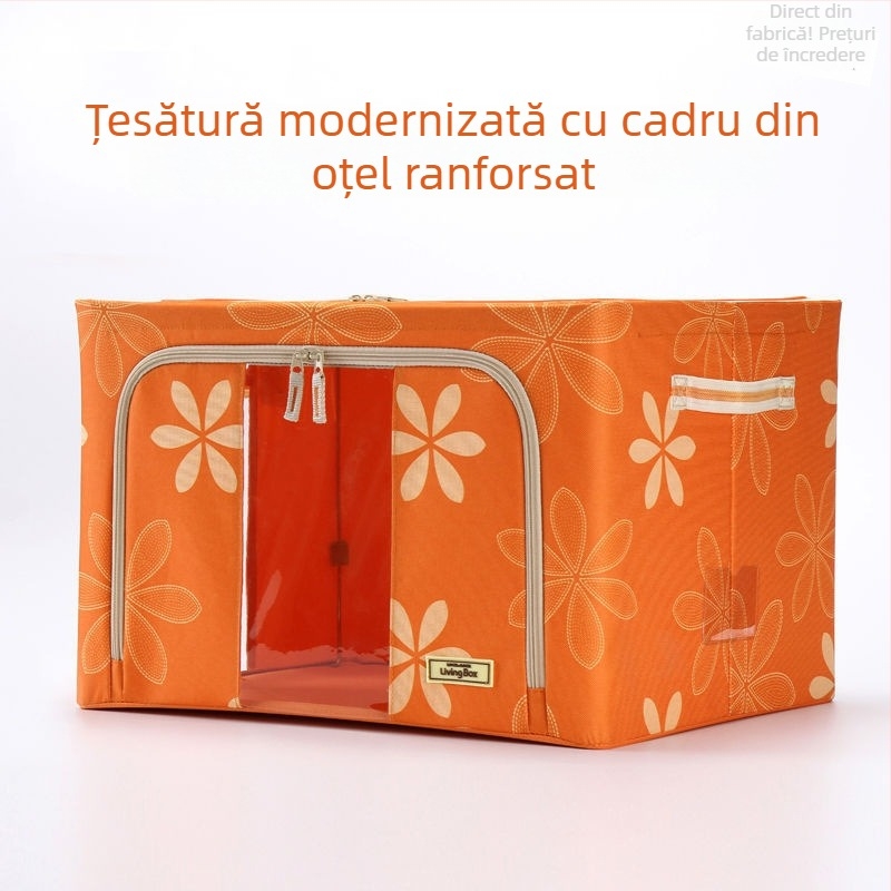 Cutie de depozitare din țesătură pentru haine și pilote, cu cadru Oxford, organizator închis
