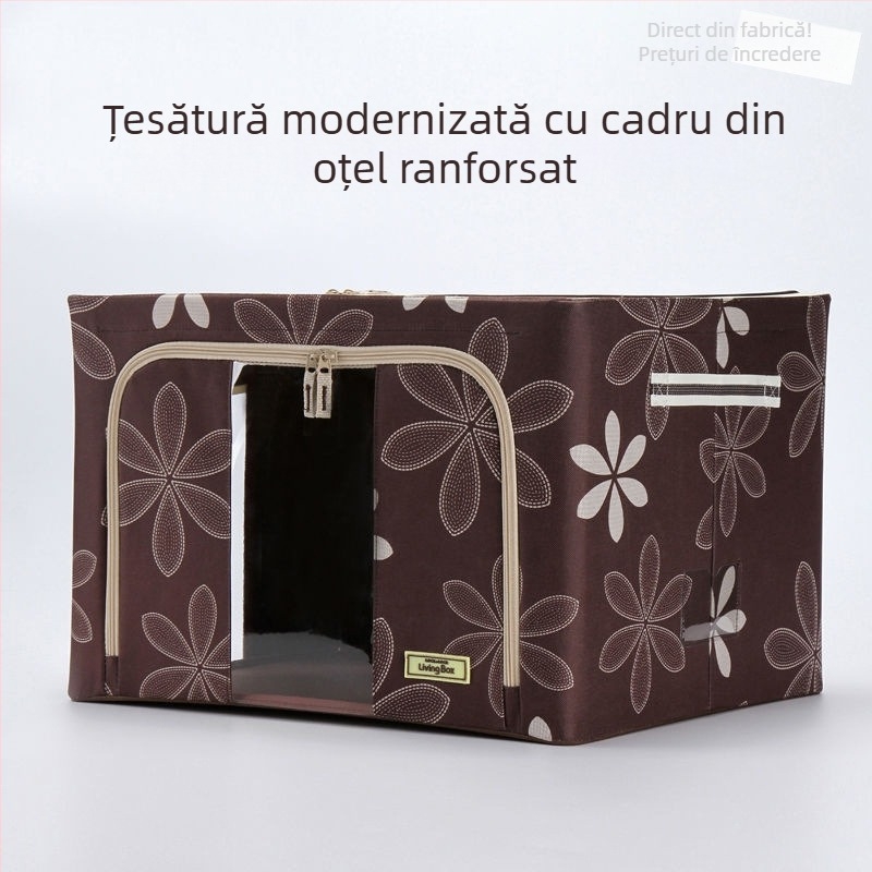 Cutie de depozitare din țesătură pentru haine și pilote, cu cadru Oxford, organizator închis