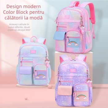 Rucsac pentru învățământ primar, în stil prințesă, drăguț și casual, din material Oxford, culoare degradată