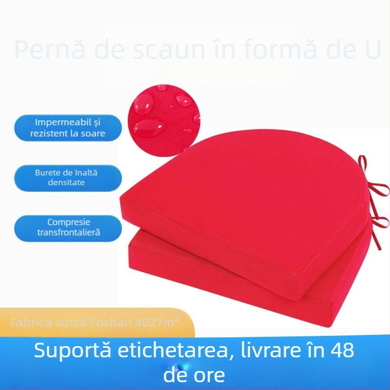 Perne de scaun în formă de U pentru exterior, impermeabile și UV-rezistente, burete cu densitate mare pentru scaun din ratan