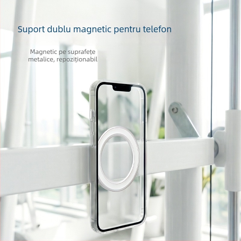 Suport de telefon magnetic cu două fețe, ușor și portabil, pentru frigider, birou, sală de sport, mașină și motocicletă