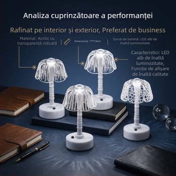 Lumină de noapte LED din acrilic în formă de petală, decor pentru birou sau dormitor