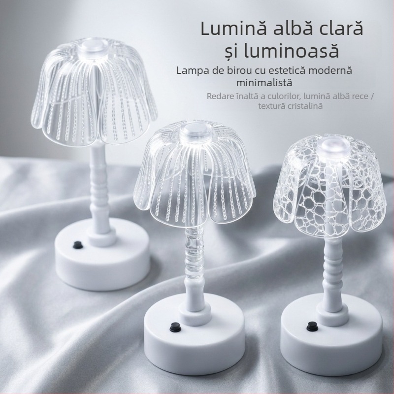 Lumină de noapte LED din acrilic în formă de petală, decor pentru birou sau dormitor