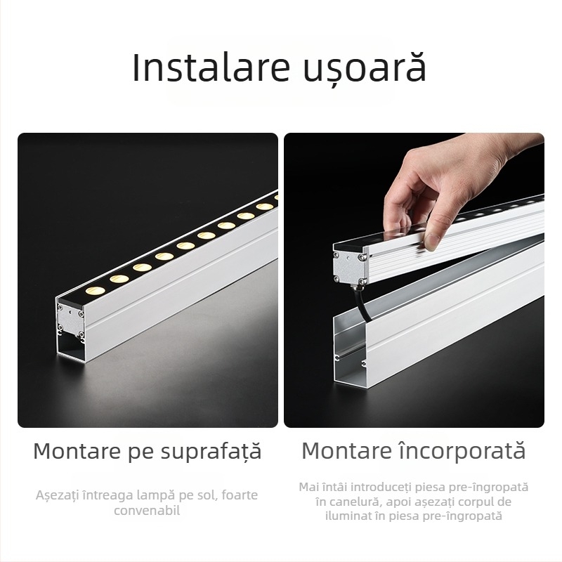 Lumină de spălare a zidului exterior, impermeabilă, iluminare de peisaj cu luminozitate ridicată, bandă lungă încastrată în pământ