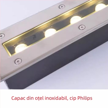 Lumină LED liniară încastrată, rezistentă la apă, din oțel inoxidabil, pentru piețe, parcuri și pasaje