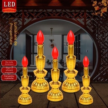 Lampă LED Guanyin - lumânare electrică pentru casă, alimentare cu baterie sau la priză, lampă a Zeului Bogăției