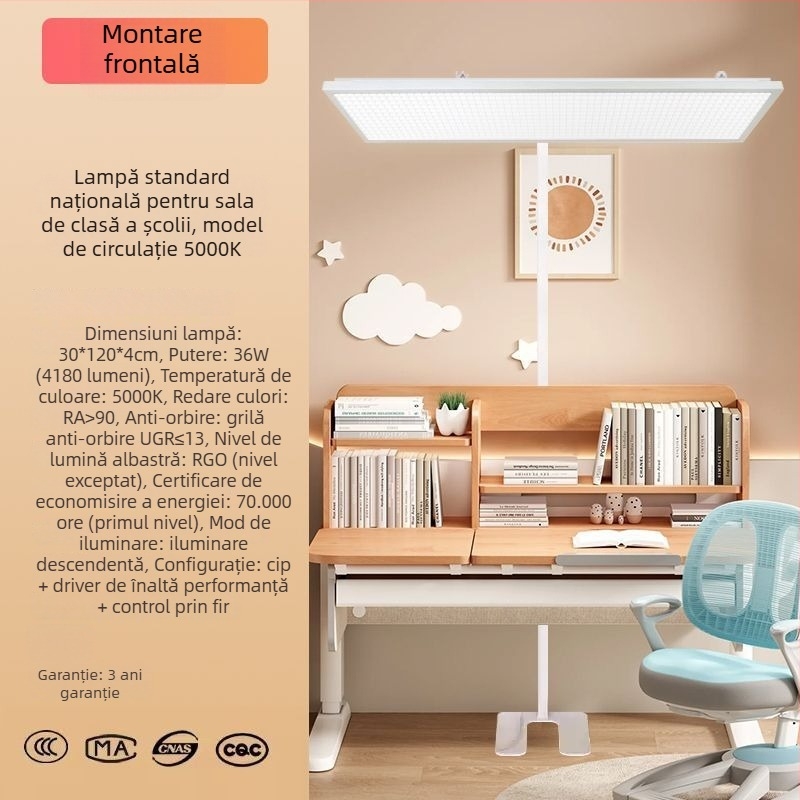 Lampă LED pentru birou, în suport, pentru elevi, protecție a ochilor, pentru școli și centre de instruire, reglaj al intensității luminii