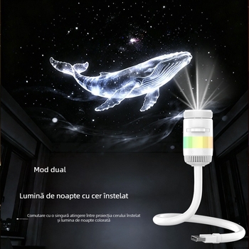 Lampa USB cu cer înstelat 2026, proiecție cer înstelat, lumină ambientală de noapte pentru copii, lampă de proiecție auto cu lună