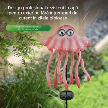 Lămpi solare de grădină cu forme de crab și caracatiță, iluminat din fier pentru curte