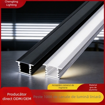 Canal LED liniar din aluminiu pentru tavan – bandă LED încastrată pentru sufragerie