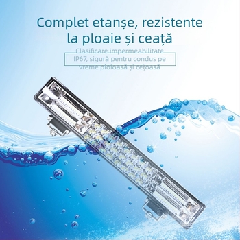 Bandă LED pentru mașină cu spoturi și bar de lumini, 12–24V, intensitate înaltă, faruri de drum înalt/joasă, lumină stroboscopică