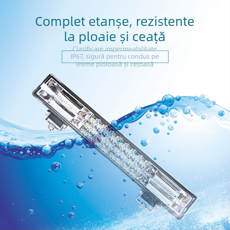 Bandă LED pentru mașină cu spoturi și bar de lumini, 12–24V, intensitate înaltă, faruri de drum înalt/joasă, lumină stroboscopică