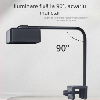 Lampă LED pătrată pentru acvariu – spectru complet pentru plante acvatice, iluminare peisaj acvariu, lampă USB anti-alge