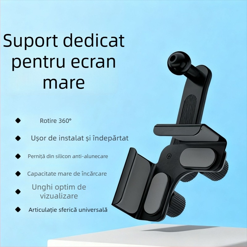 Suport pentru telefon în mașină pentru navigație, reglaj la 360°, universal pentru ecrane plate și curbate