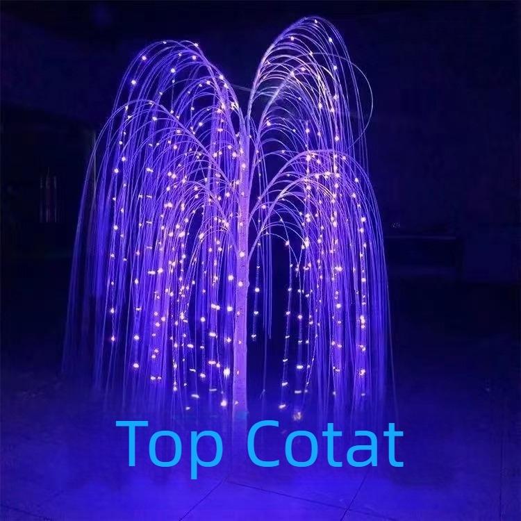 Lampă arbore RGB cu schimbare de culoare, în formă de salcie, telecomandă și control prin telefon