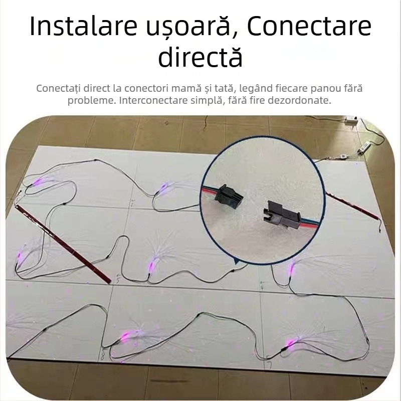 Lumină de tavan din gips-carton cu cer stelat și fibră optică, panou ignifug de formă specială, pentru living