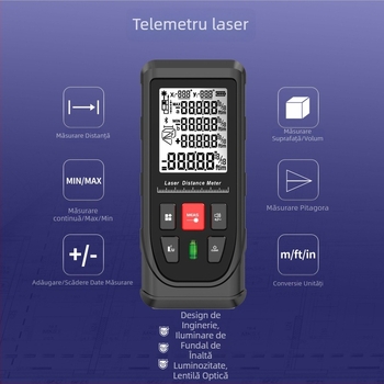 Hongyan Hy50c măsurător cu laser pentru decor interior – dispozitiv portabil de măsurare cu infraroșu, cu repere frontale și posterioare