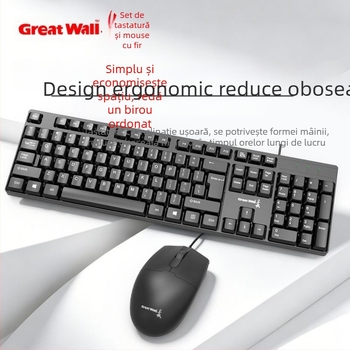 GW-YZ301 set tastatură și mouse USB cablat pentru laptop și PC desktop, utilizare la birou și acasă