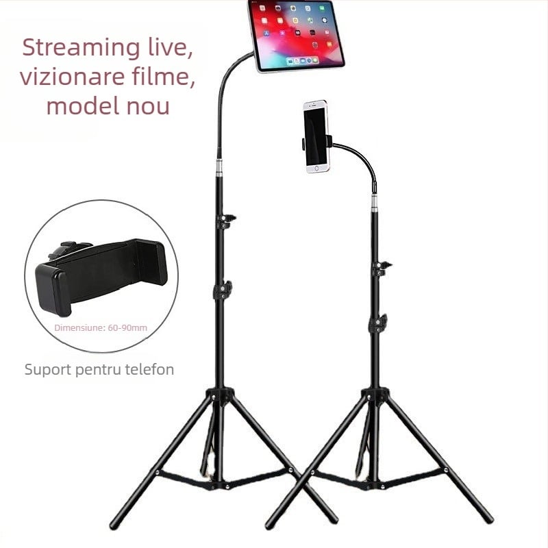 Trepied pentru telefon și tabletă, staționar, pentru streaming live și selfie