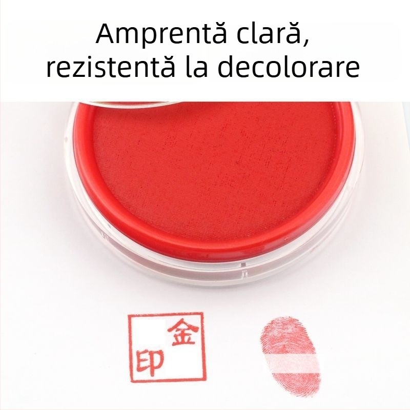 Dischetă circulară de cerneală cu uscare rapidă pentru proiecte DIY, cerneală roșie pe bază de ulei pentru ștampilare, amprentele mâinilor și degetelor
