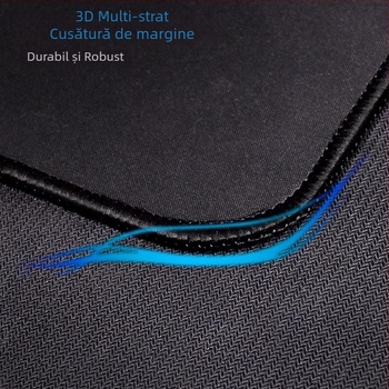 Pad de mouse negru personalizabil – dimensiuni mici și medii, mai gros, margine cusută, antiderapant, rezistent la murdărie, culoare solidă