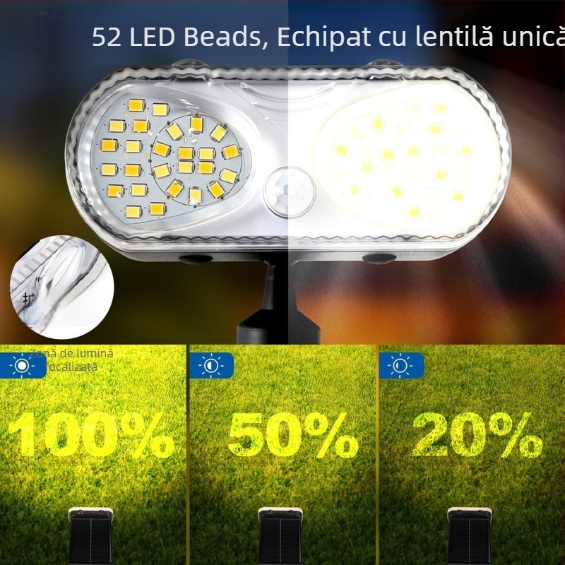 Lampă solară LED pentru grădină, exterior, cu senzor, rezistentă la apă, iluminare ambientală în grădină
