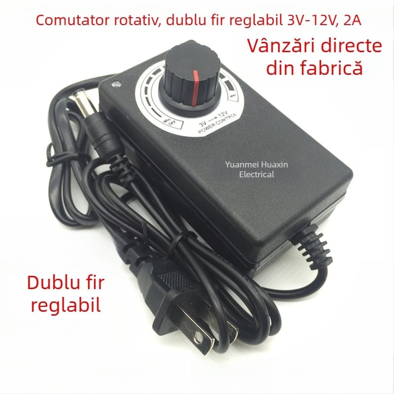 Sursă de alimentare DC reglabilă 3-12V, 2A, adaptor de perete