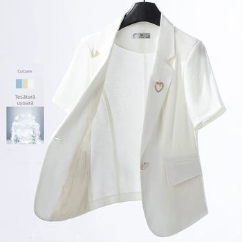 Bleizer subțire de vară 2026 – elegant, casual, mâneci scurte, pentru siluete mici