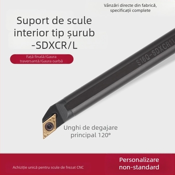 Unealtă de boring pentru găuri interne S08K/S10K/S12M/S20R SDXCR11/07, suport CNC pentru găuri interne de 95°