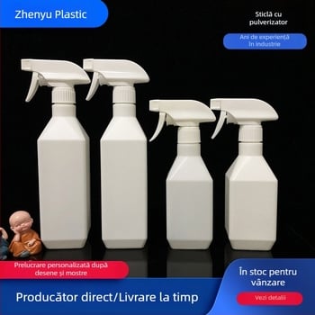 Recipient spray din plastic, 500 ml, pentru curățenie casnică, formă pătrată, recipient de pulverizare și diluare
