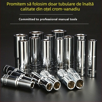 Set prelungit de capete hexagonale 1/2 inch, oțel crom-vanadiu, capete hexagonale pentru cheie electrică