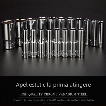 Set prelungit de capete hexagonale 1/2 inch, oțel crom-vanadiu, capete hexagonale pentru cheie electrică
