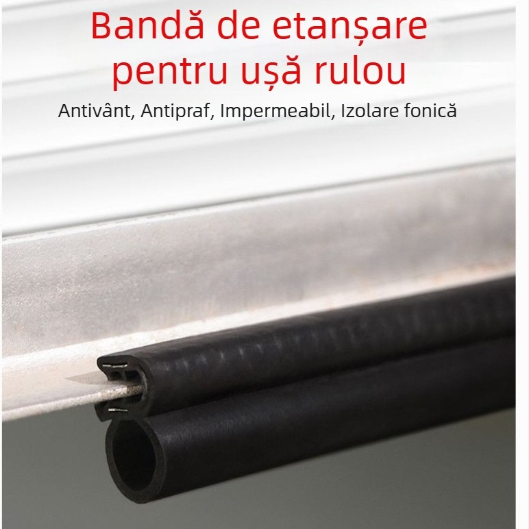 Bandă de etanșare inferioară pentru uși de garaj rulante, din cauciuc, impermeabilă, anti-rozătoare