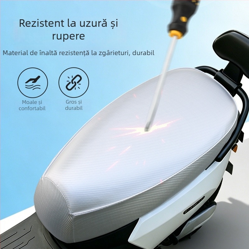 Husă de șezut din PU pentru vehicule electrice, impermeabilă, UV-rezistentă, universală pentru toate anotimpurile, îngroșată, antiderapantă, durabilă