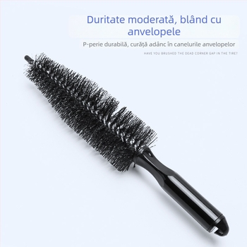 Perie profesională pentru jantele autoturismului, cu peri moi, pentru curățarea jantelor și a anvelopelor