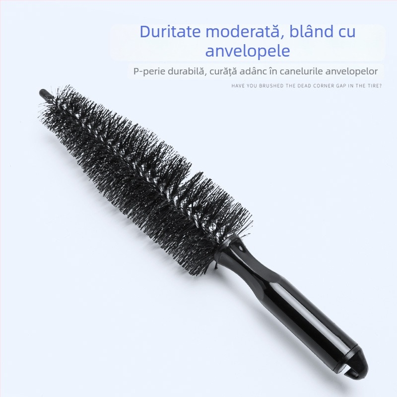 Perie profesională pentru jantele autoturismului, cu peri moi, pentru curățarea jantelor și a anvelopelor