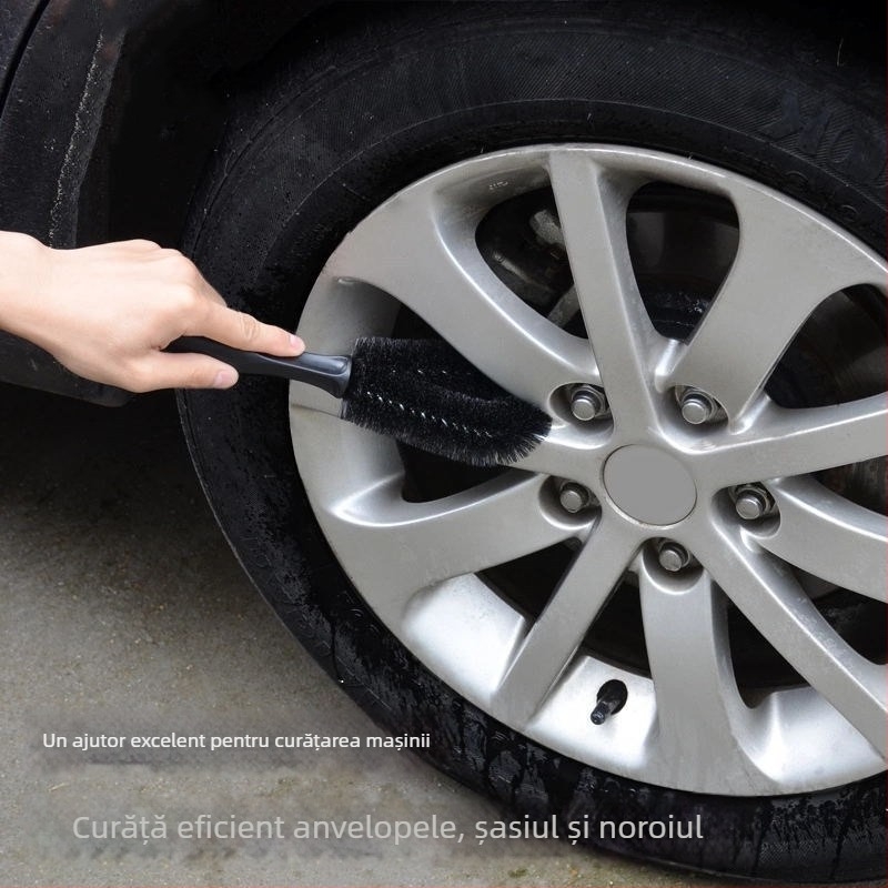 Perie profesională pentru jantele autoturismului, cu peri moi, pentru curățarea jantelor și a anvelopelor