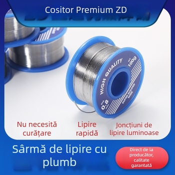 Fili de lipit Sn63Pb37, cu plumb, diametru ultrafin 0.3/0.4/0.5 mm, fără curățare