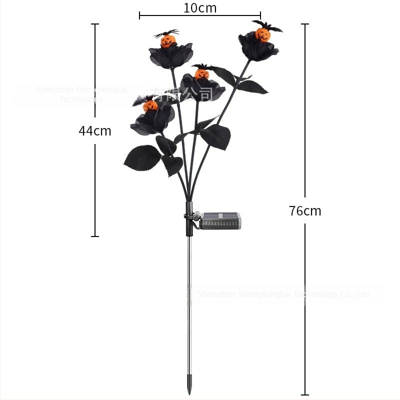 Lumini decorative solare LED pentru Halloween, cu 4 felinare dovleac în nuanță trandafir închis, IP65 rezistente la apă, fără cablaj