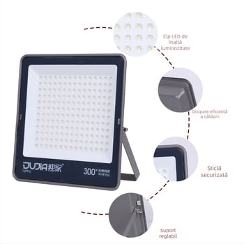 Proiector LED 200W, exterior impermeabil IP66, pentru șantiere și fabrici