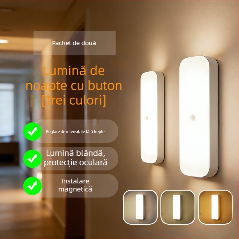 Lumină de noapte reîncărcabilă cu senzor de mișcare pentru dulapuri