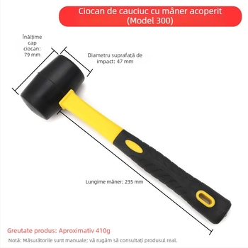 Cioc de cauciuc pentru montaj plăci ceramice, cu mâner din cauciuc