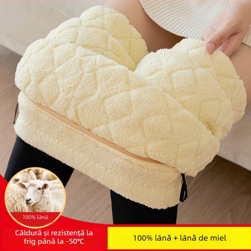 Colanți termici pentru iarnă, cu căptușeală din fleece, talie înaltă, foarte groși și calzi pentru purtare afară