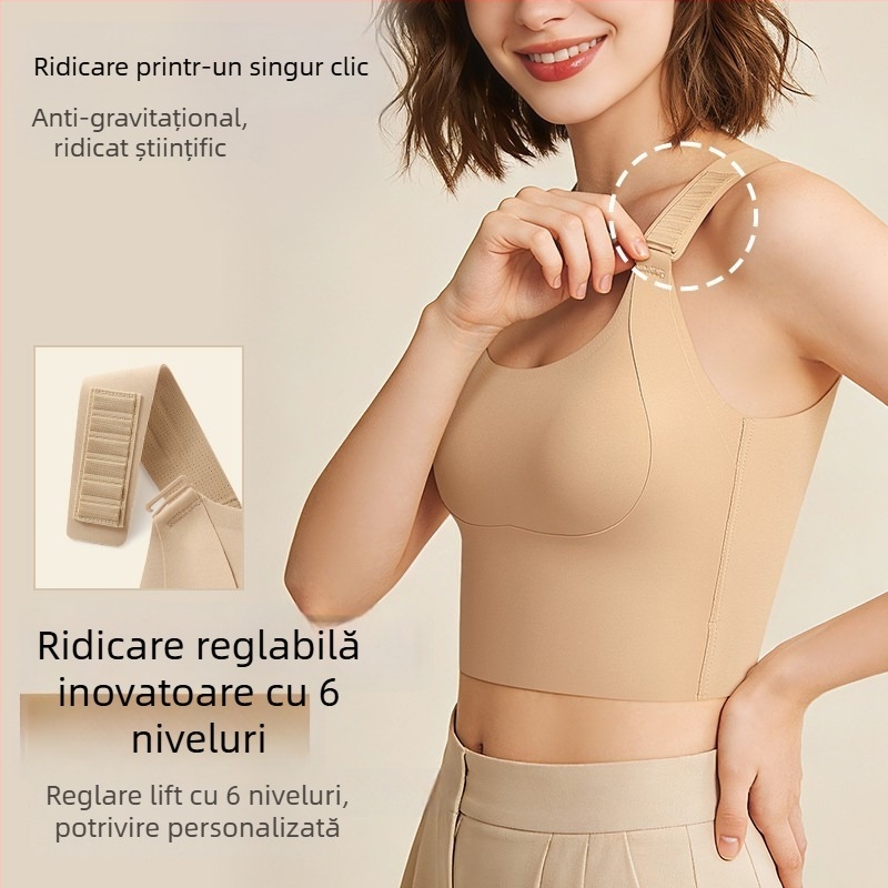 Top sport cu efect de ridicare, modelare a spatelui, shapewear patru în unu