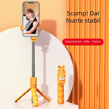 Baston selfie nou, în stil desen animat, pentru telefoane, cu telecomandă Bluetooth, trepied universal pentru streaming live și fotografie